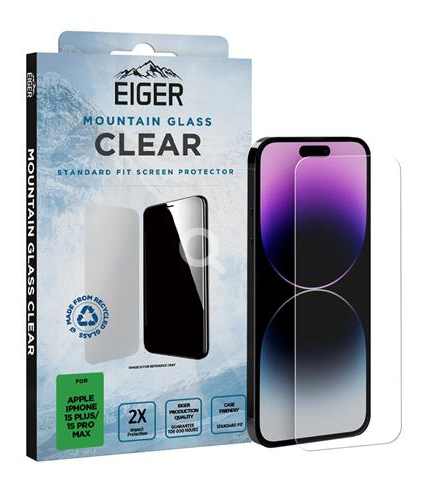 Eiger vitre de protection iPhone 16 Plus/15 Plus/15 Pro Max